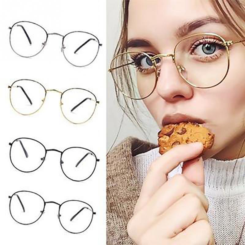 Unisex Fashion Classic Gold Metal Frame Glasses women men