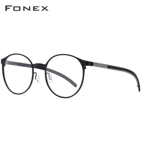 Titanium Alloy Optical Glasses Frame Men Ultralight Round Myopia Prescription Eyeglasses 2019 Male Korean Screwless Eyewear 984